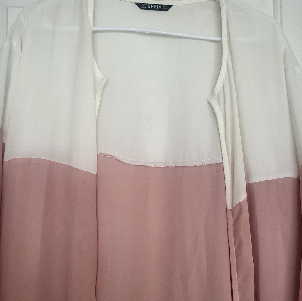 Long tri-colored cardigan